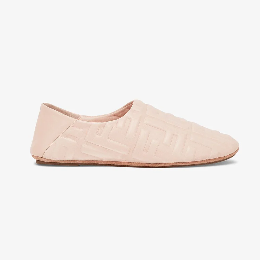 Fendi Signature Pink Nappa Leather Slippers for Unisex Fendi Signature Pink Nappa Leather Slippers for Unisex