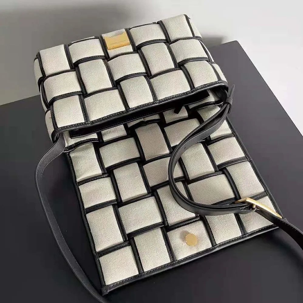 Bottega Veneta Padded Cassette Intreccio Canvas Cross for Women in Body Bag Bottega Veneta Padded Cassette Intreccio Canvas Cross for Women in Body Bag