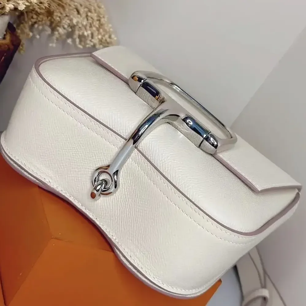 Hermes Della Cavalleria Mini Bag Epsom Leather for Women in White/Silver Hermes Della Cavalleria Mini Bag Epsom Leather for Women in White/Silver