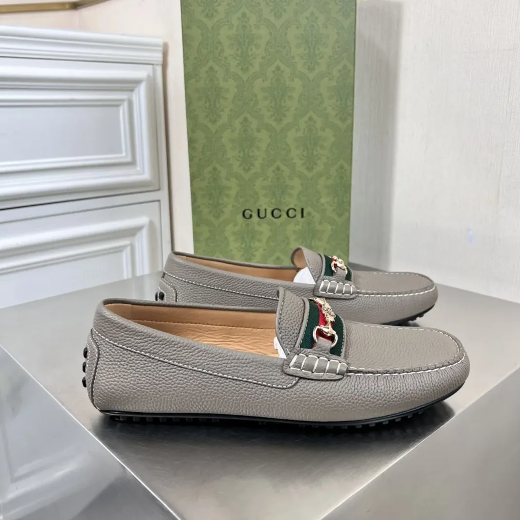 Gucci Loafers With Web Details Gray for Men Gucci Loafers With Web Details Gray for Men