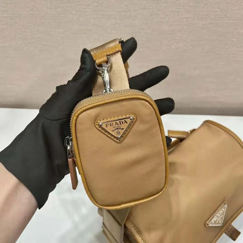 Prada Re-Nylon and Saffiano Leather Shoulder Bag for Men in Brown Prada Re-Nylon and Saffiano Leather Shoulder Bag for Men in Brown