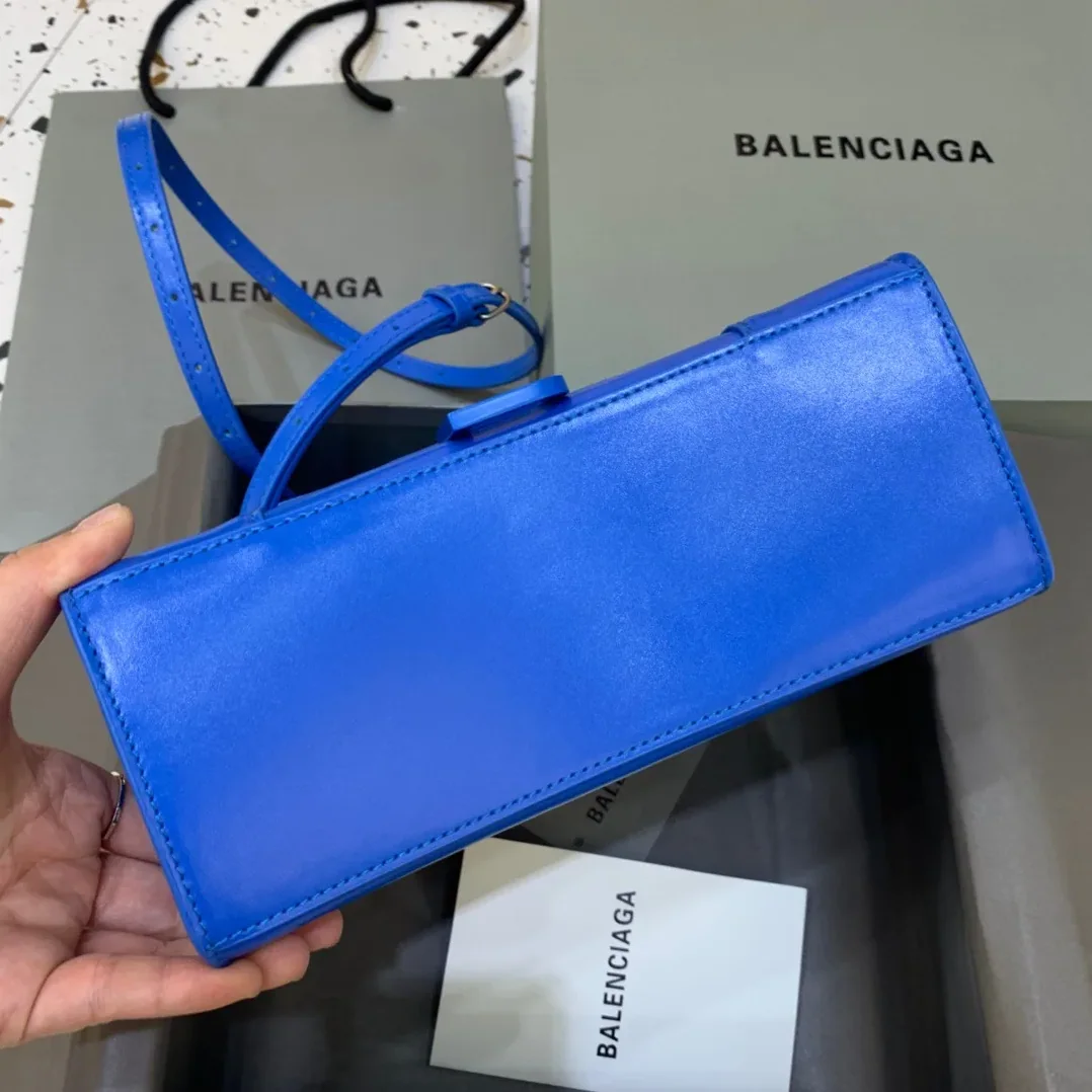 Balenciaga Hourglass Small Handbag In Dark Blue