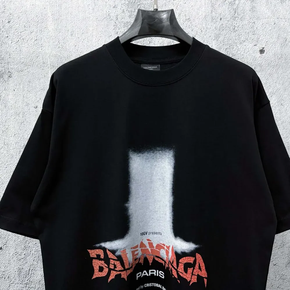Balenciaga The Door Oversized T-Shirt in Black Dry Jersey for Men Balenciaga The Door Oversized T-Shirt in Black Dry Jersey for Men