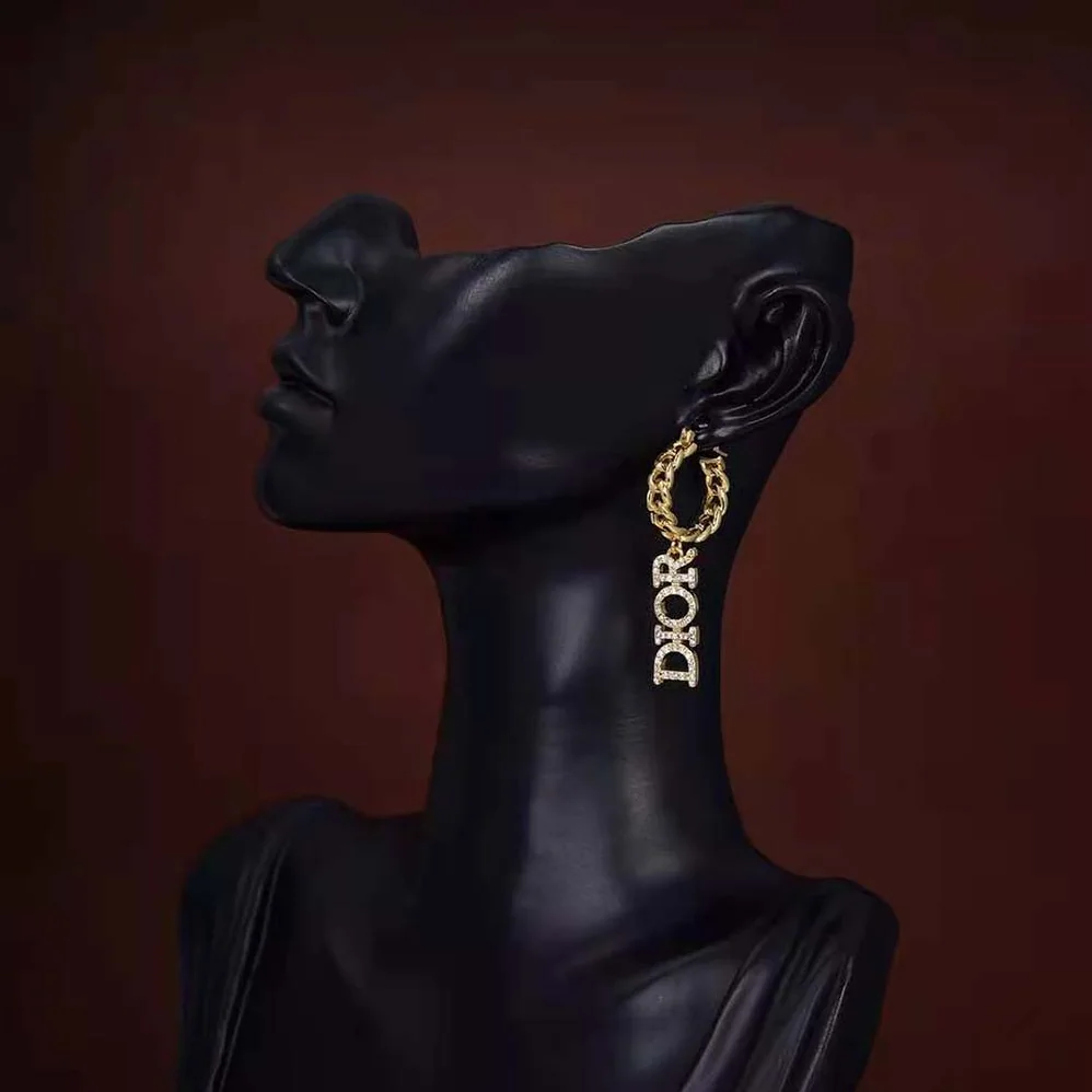 Dior Dio(r)evolution Earrings Gold-Finish Metal and White Crystals for Women Dior Dio(r)evolution Earrings Gold-Finish Metal and White Crystals for Women