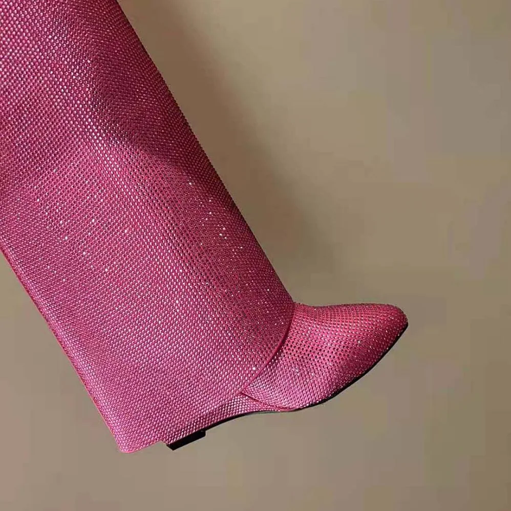 Givenchy Shark Lock Boots in Satin with Strass for Women in Pink Givenchy Shark Lock Boots in Satin with Strass for Women in Pink