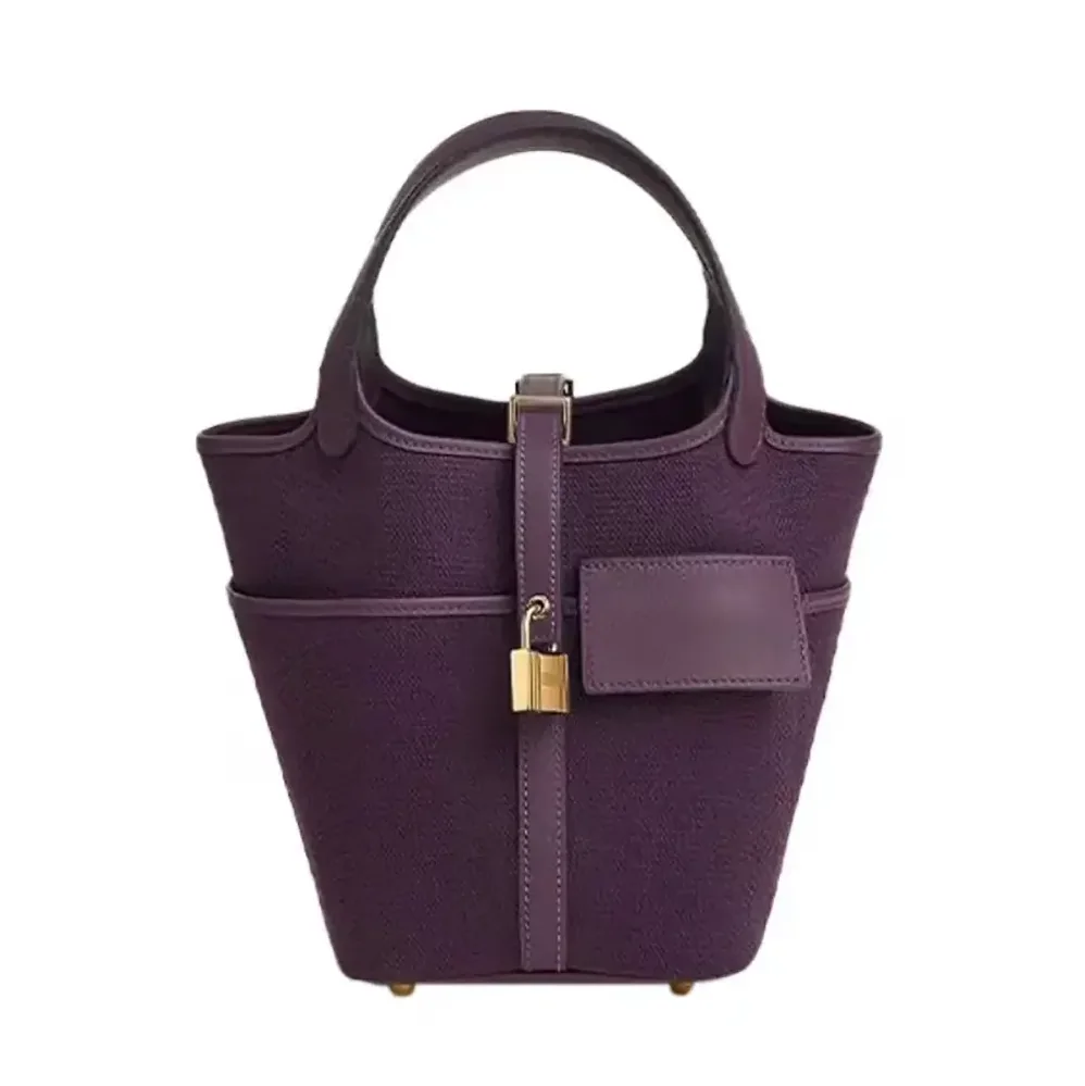 Hermes Picotin Lock 18 Pockets in Goeran Canvas Leather for Women in Purple