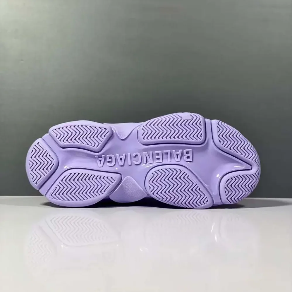 Balenciaga Triple S Sneaker Allover Logo in Purple and Black for Women Balenciaga Triple S Sneaker Allover Logo in Purple and Black for Women