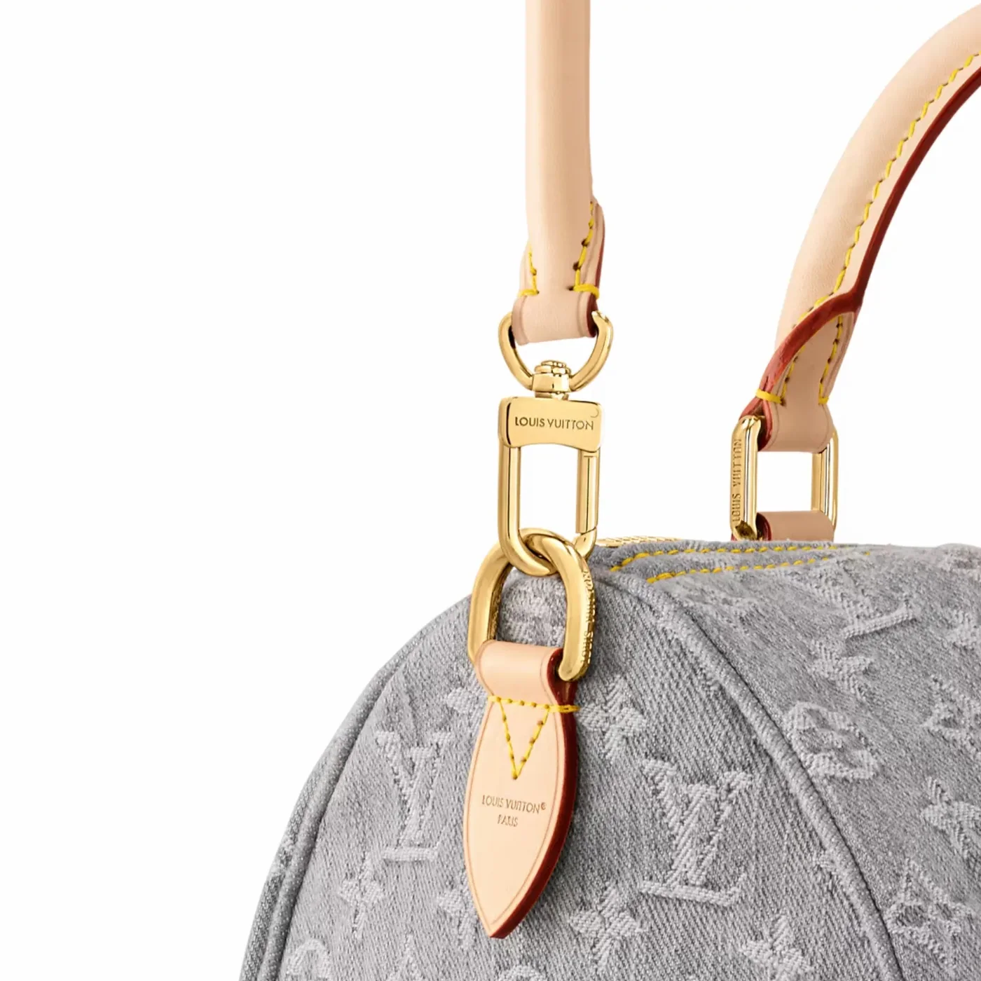 Louis Vuitton Speedy Soft 30 Top Handle Bag in Washed Gray Gold Hardware