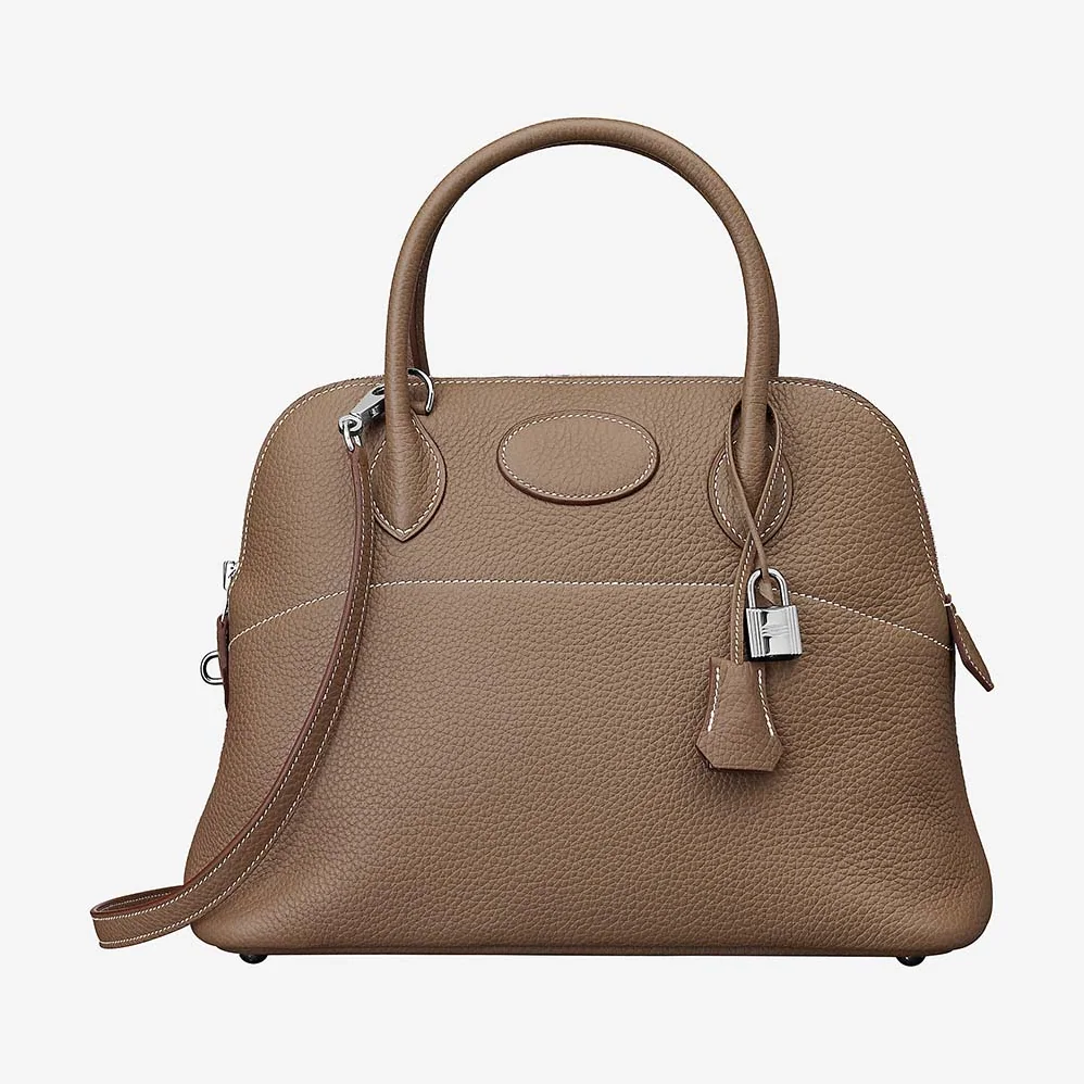 Hermes Bolide 31 bag in Taurillon Clemence Leather for Women in Brown