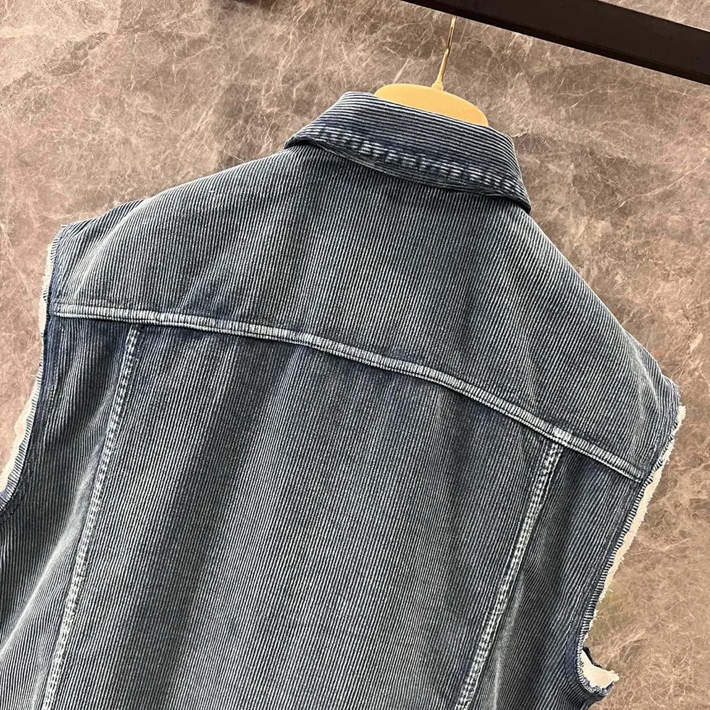 Miu Miu Washed Corduroy Vest for Women Miu Miu Washed Corduroy Vest for Women