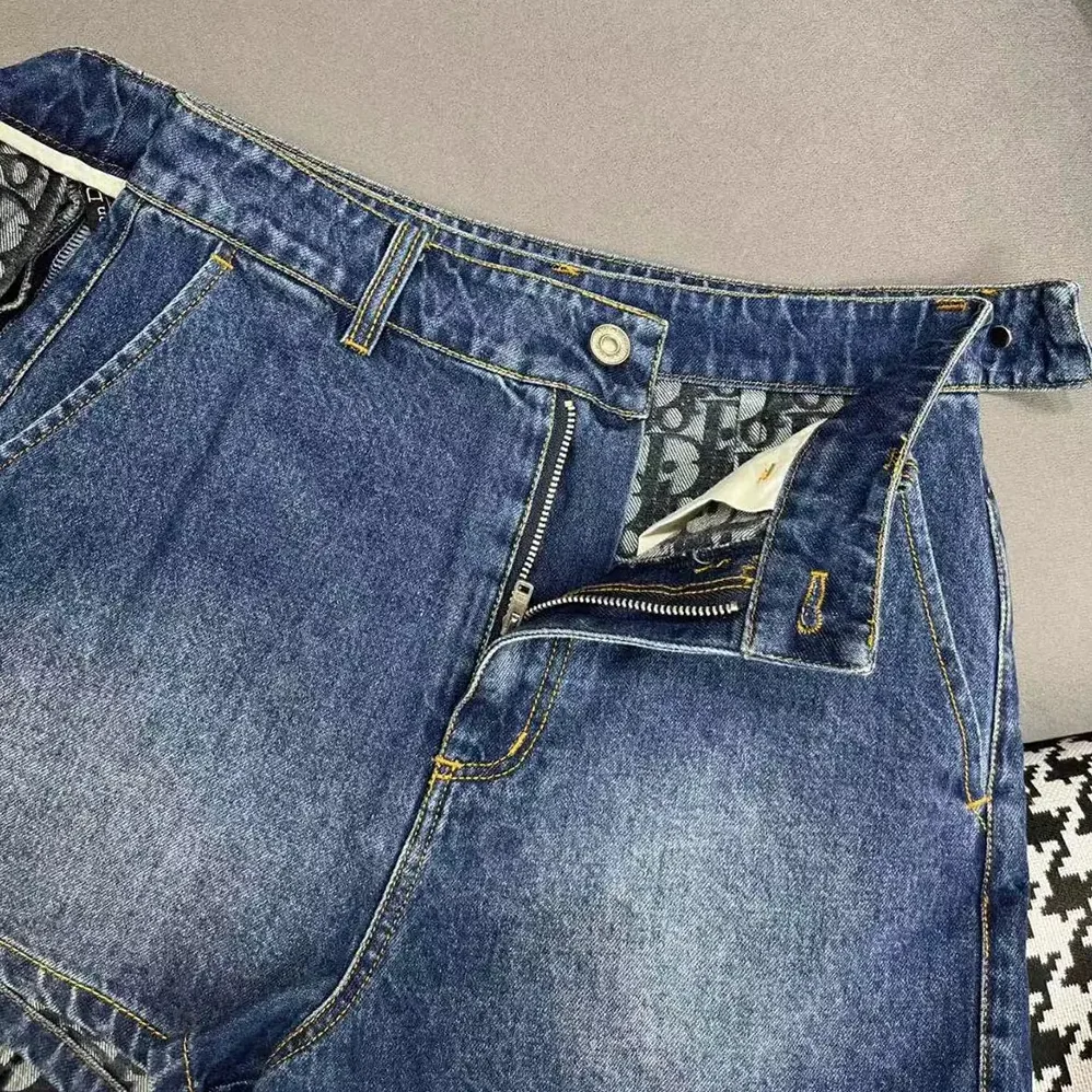 Dior Wrap Miniskirt with Integrated Shorts Navy Blue Stonewashed Cotton Denim for Women Dior Wrap Miniskirt with Integrated Shorts Navy Blue Stonewashed Cotton Denim for Women