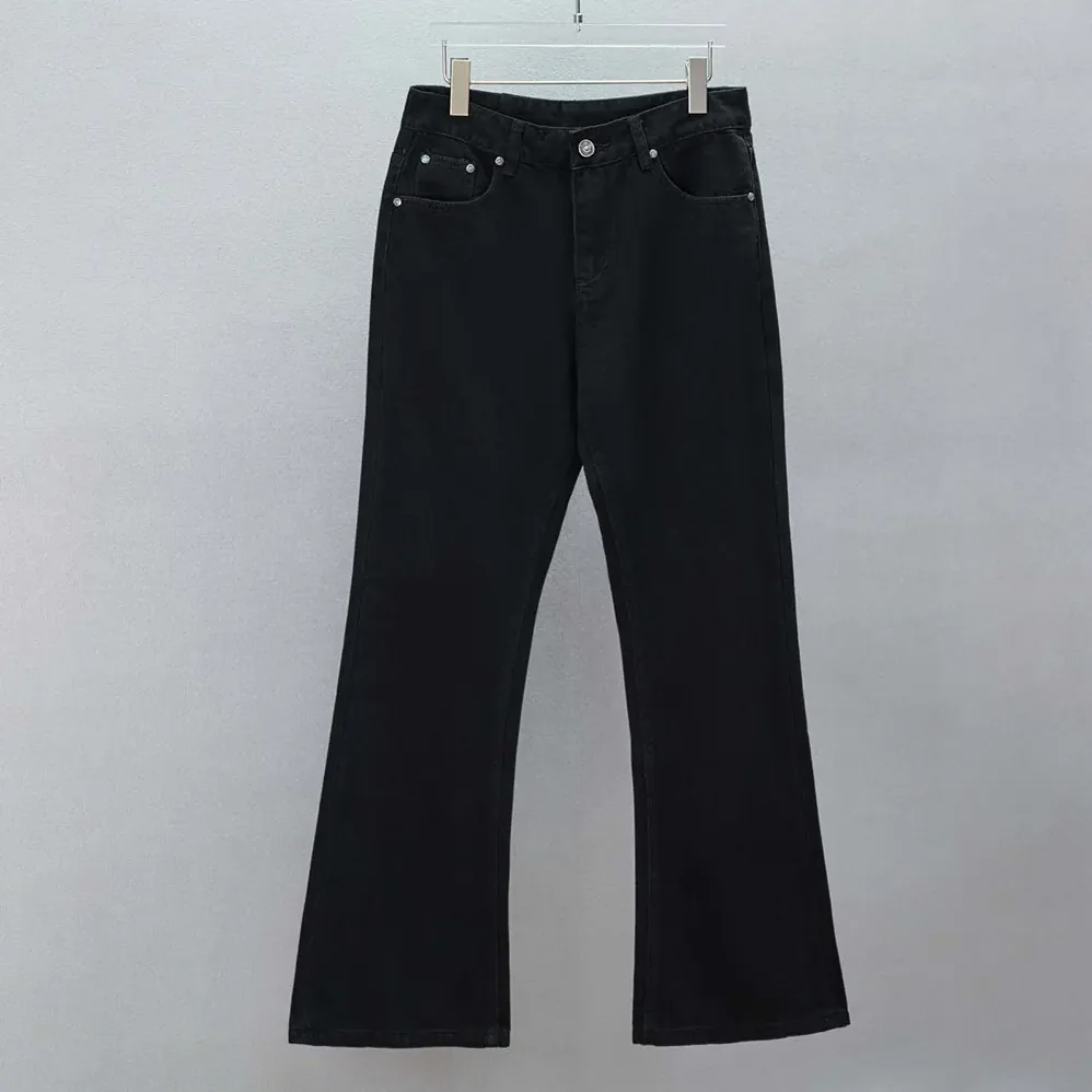 Balenciaga Flared Pants in Black Soft Hand Italian Denim for Women in Black