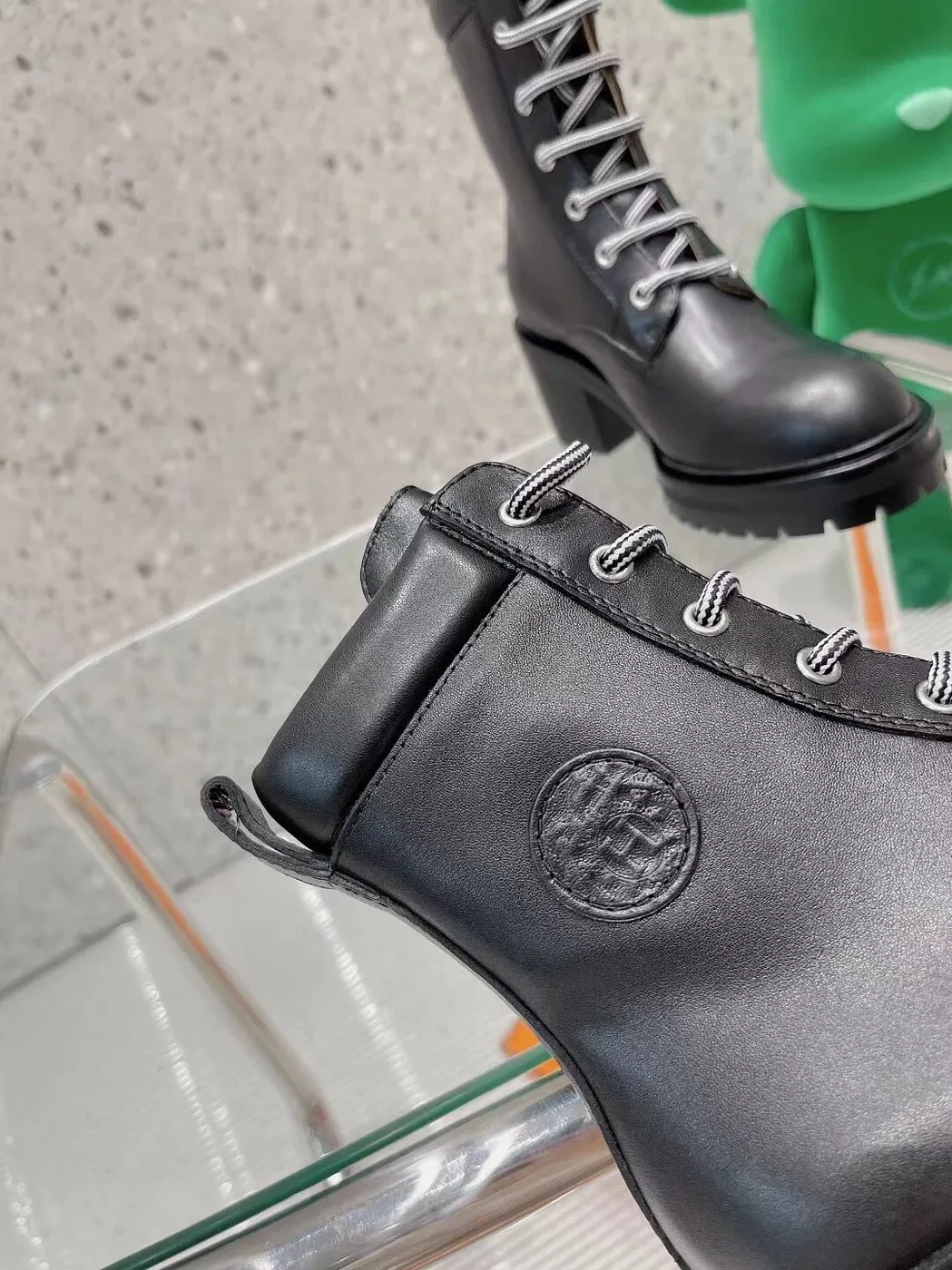 Hermes Bridge Ankle Boots Black
