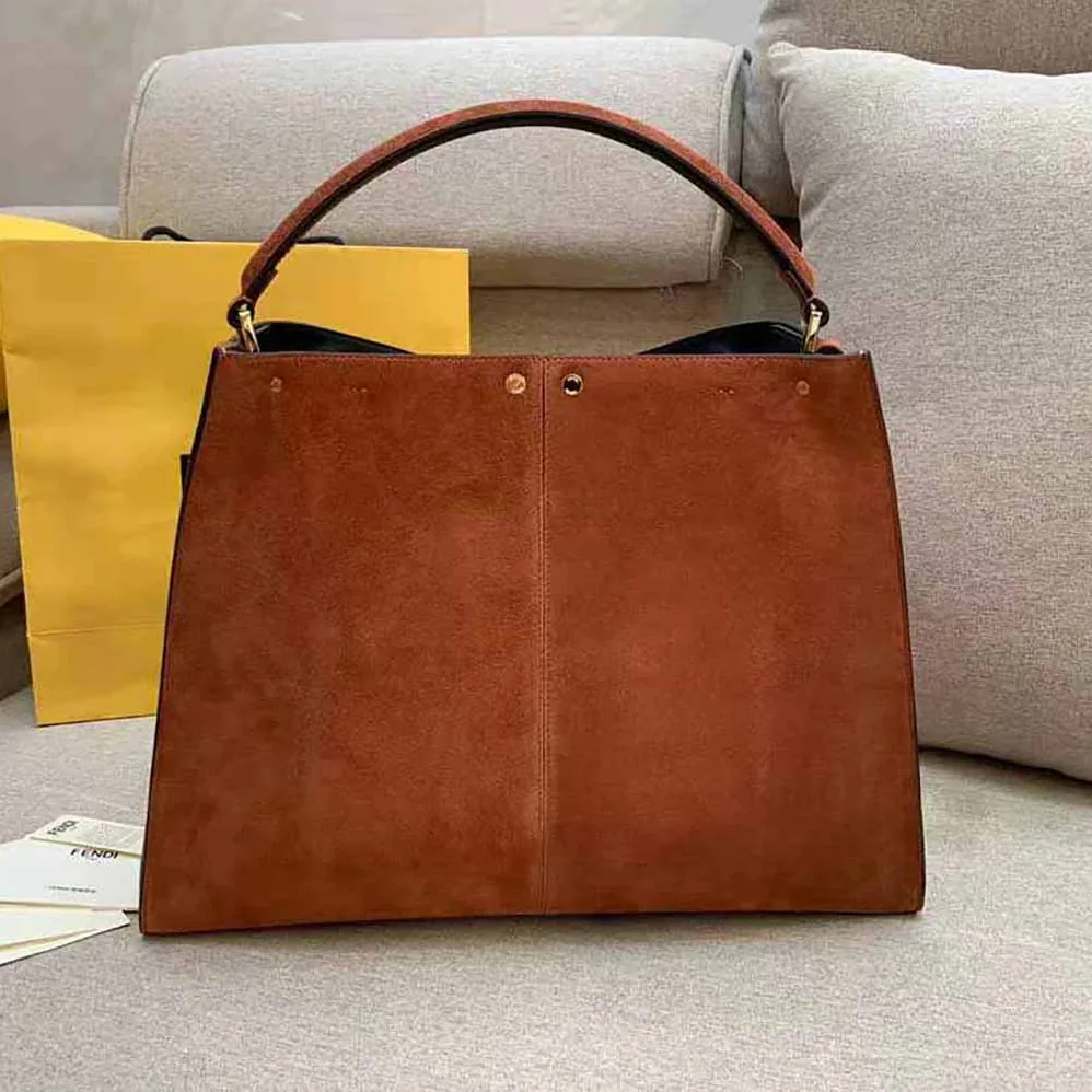 Fendi Peekaboo X-Lite Medium Brown Suede Bag for Women Fendi Peekaboo X-Lite Medium Brown Suede Bag for Women