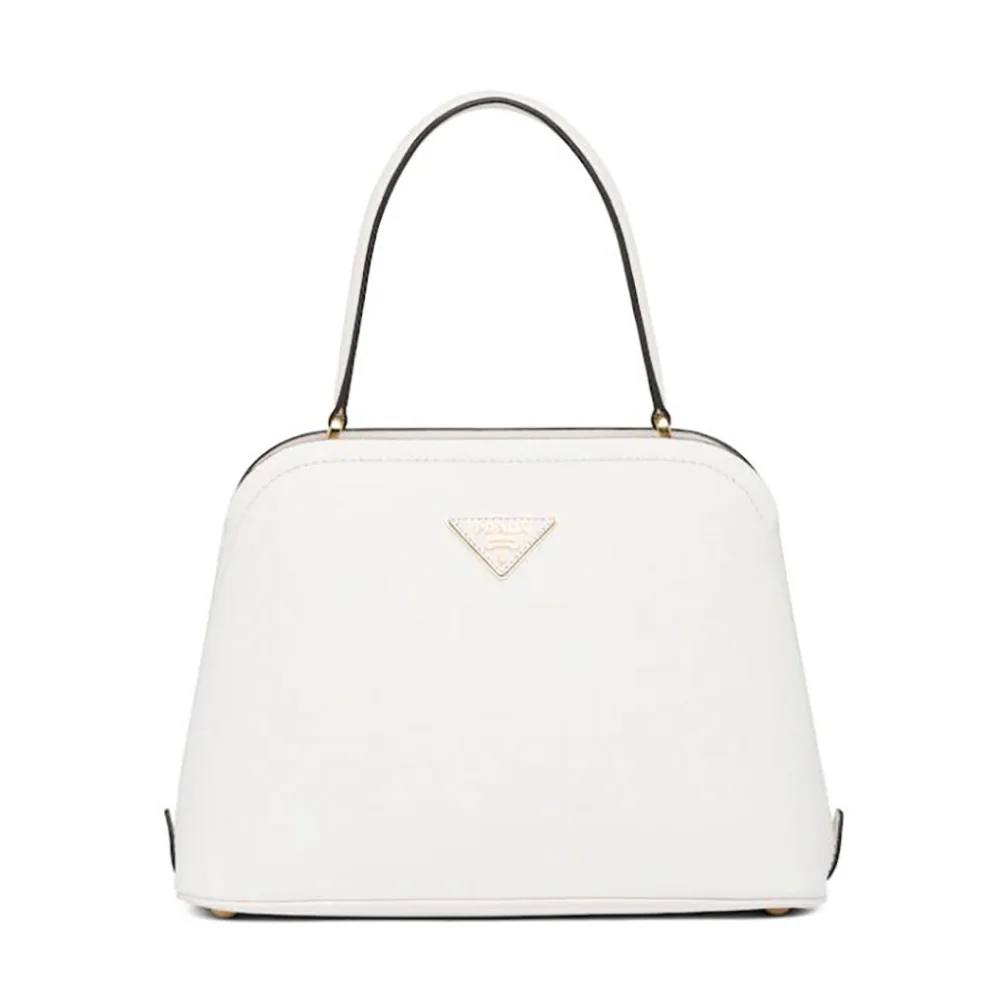 Prada Medium Saffiano Leather Prada Matinee Bag for Women in White Prada Medium Saffiano Leather Prada Matinee Bag for Women in White