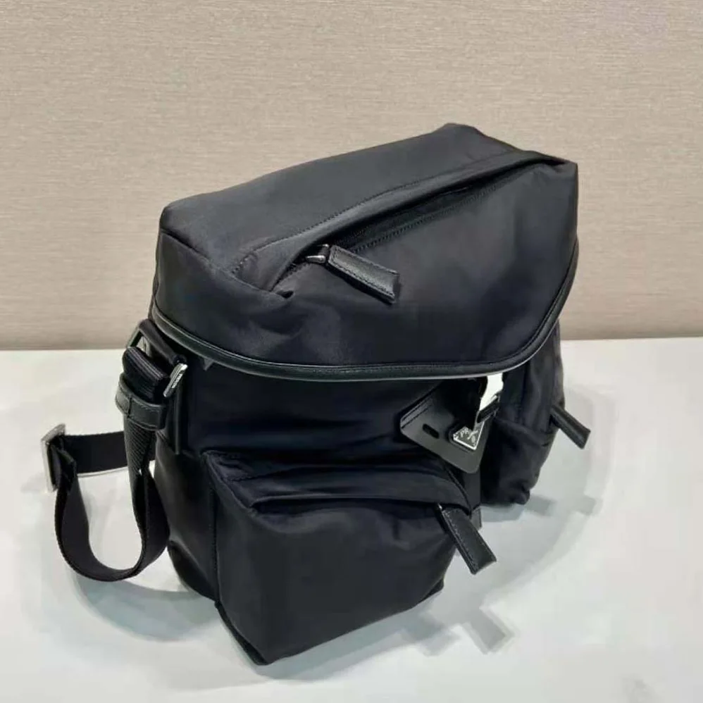 Prada Re-Nylon and Leather Shoulder Bag for Unisex in Black Prada Re-Nylon and Leather Shoulder Bag for Unisex in Black
