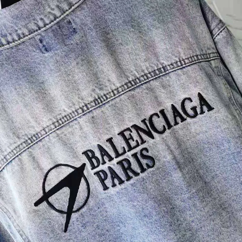 Balenciaga Corporate Large Fit Jacket in Indigo for Women Balenciaga Corporate Large Fit Jacket in Indigo for Women