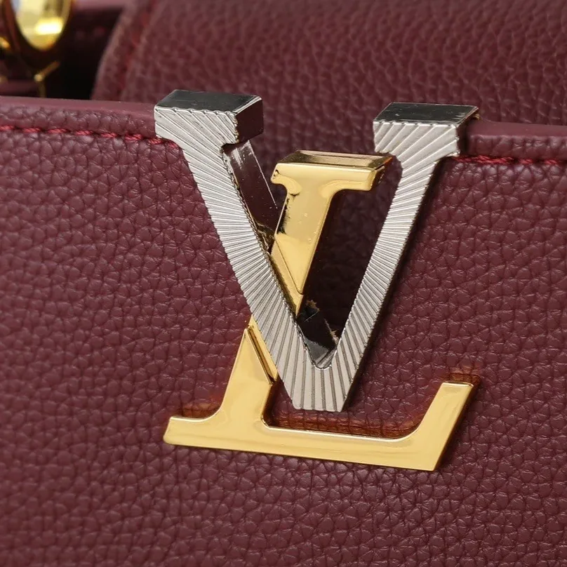 Louis Vuitton Capucines Mini Top Handle Bag / Plum Purple Silver/ Gold Hardware