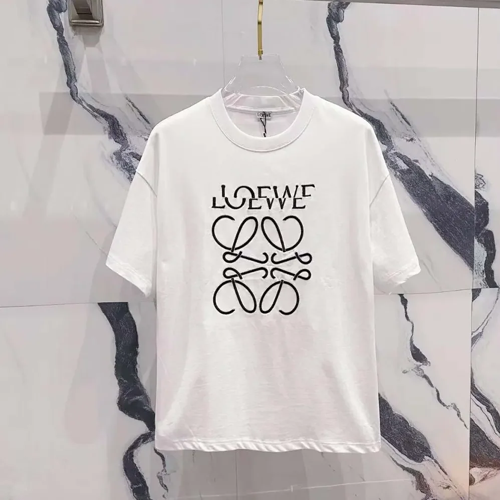 Loewe Loewe Men Loose Fit T-shirt in Cotton for Men in White/Black Loewe Loewe Men Loose Fit T-shirt in Cotton for Men in White/Black