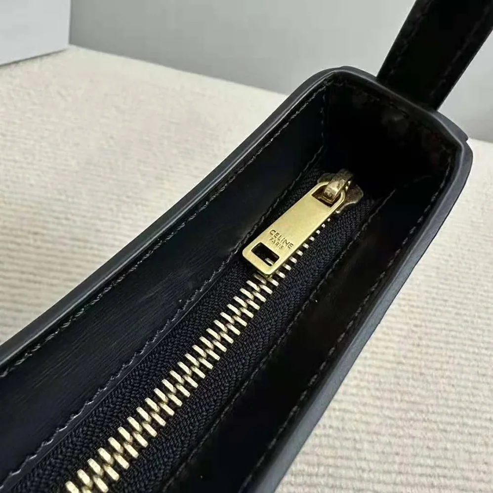 Celine Medium Tilly Bag in Shiny Calfskin for Women in Black