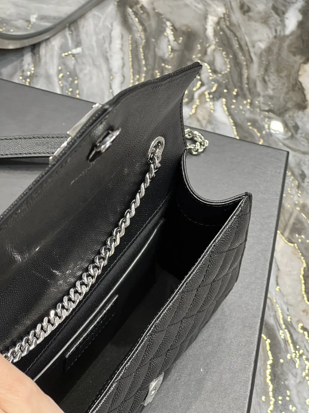 Saint Laurent Small Bag Black In Mix Matelasse in YSL