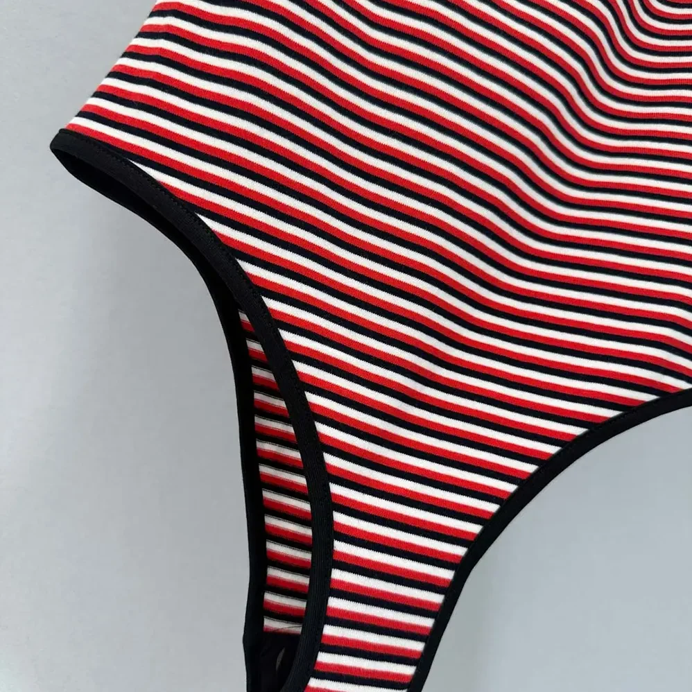 Prada Striped Interlock Jersey One for Women in piece Swimsuit