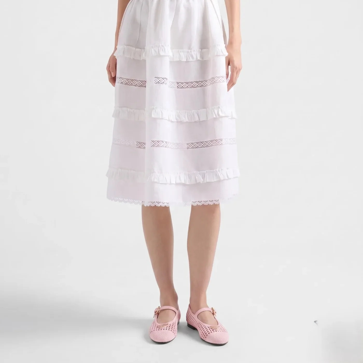 Prada Crochet Ballerinas Orchid Pink 1F364O_2F46_F0615_F_005