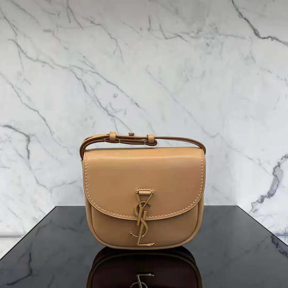 Saint Laurent YSL Kaia Small Satchel in Smooth Vintage Leather for Women in Brown