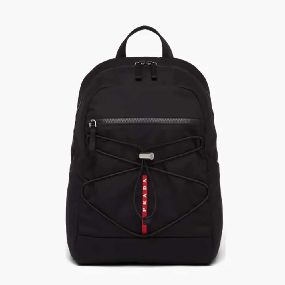 Prada Technical Fabric Backpack with a Functional and Versatile Design for Men in Black