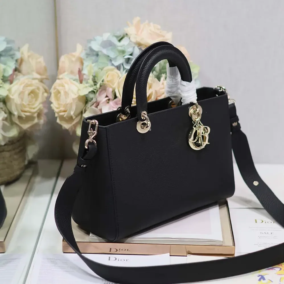 Dior Medium Lady D-Sire My ABCDior Bag Black Taurillon Leather for Women