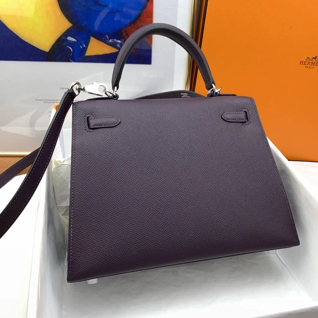Hermes Kelly 25 Sellier Epsom Dark Purple Bag Hermes Kelly 25 Sellier Epsom Dark Purple Bag