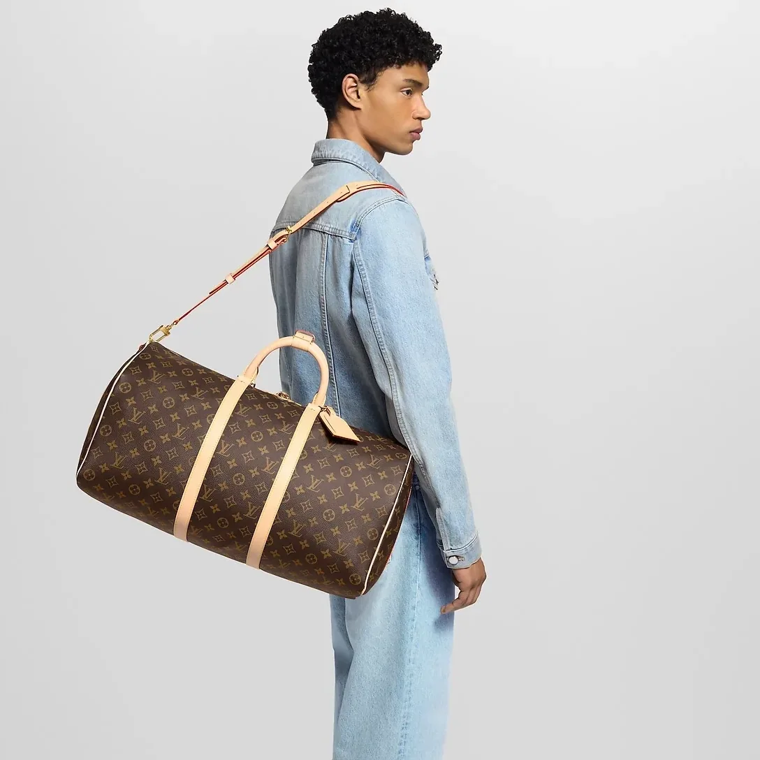 Louis Vuitton Keepall Bandouliere 55 Travel Bag in Brown Monogram Gold Hardware Louis Vuitton Keepall Bandouliere 55 Travel Bag in Brown Monogram Gold Hardware