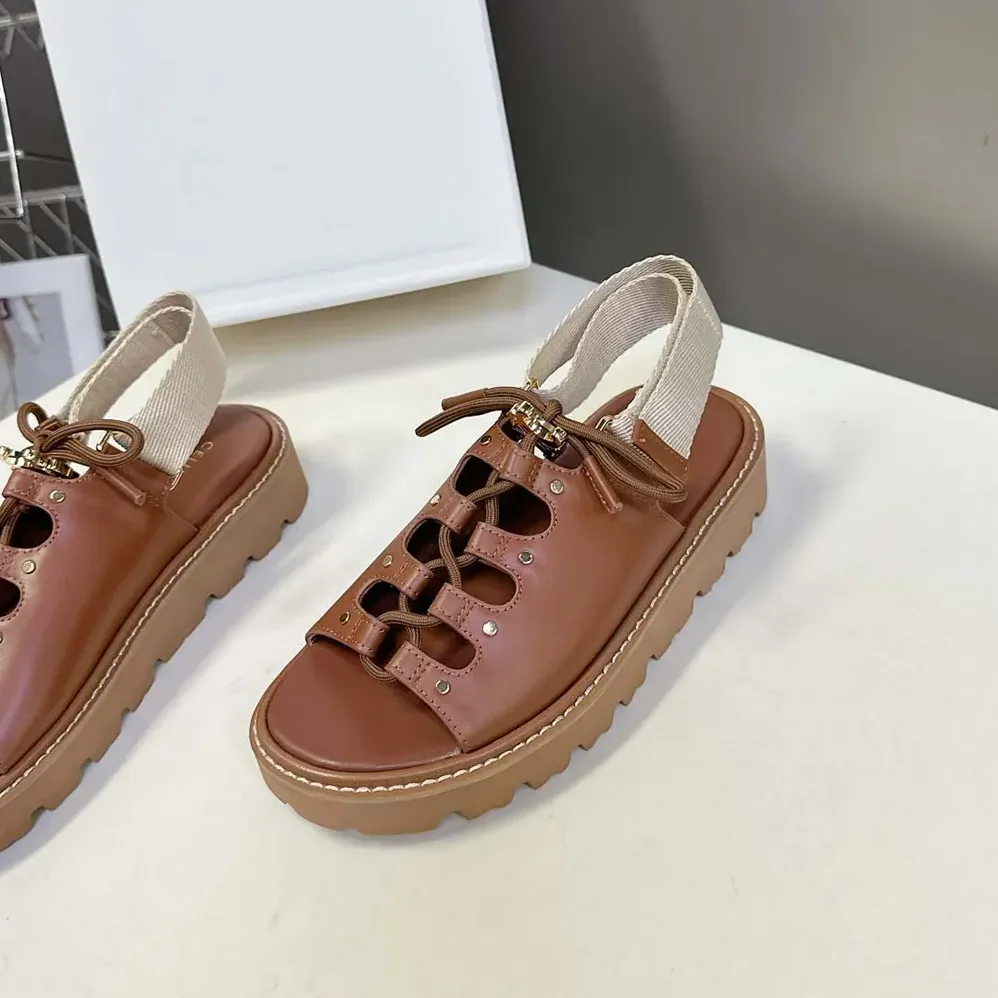 Celine Billie Chunky Sandal in Calfskin and Textile for Women Celine Billie Chunky Sandal in Calfskin and Textile for Women