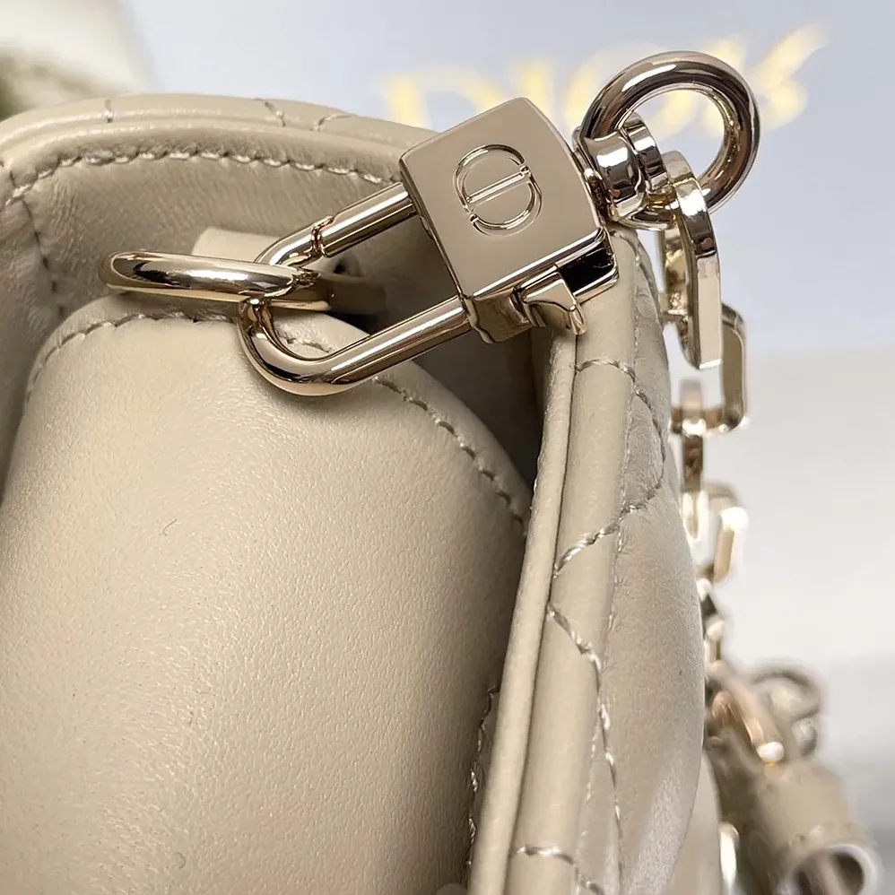 Dior Small Lady D-Joy Bag Biscuit Cannage Lambskin for Women