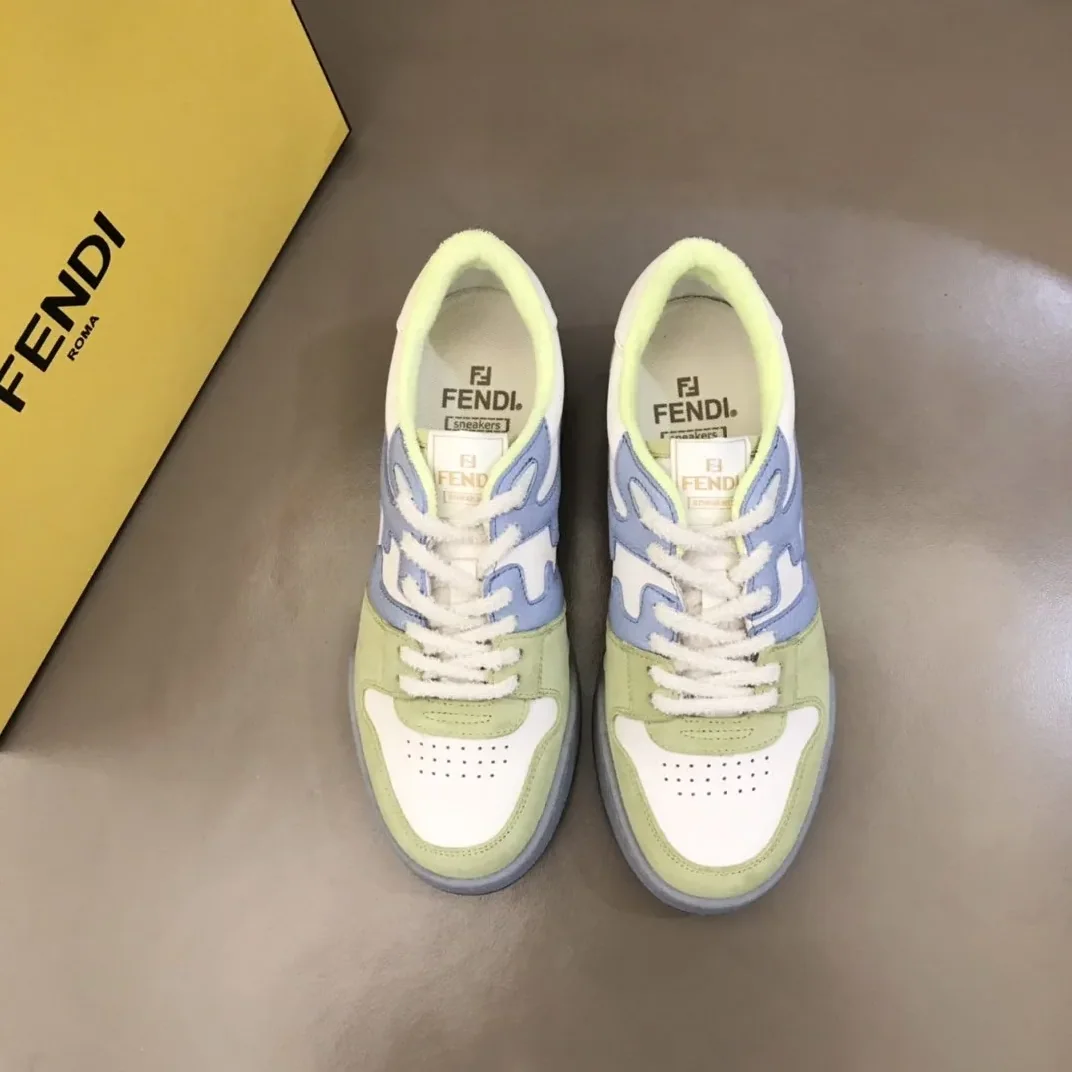 Fendi FD Match Low Tops Sneakers Light Green Fendi FD Match Low Tops Sneakers Light Green