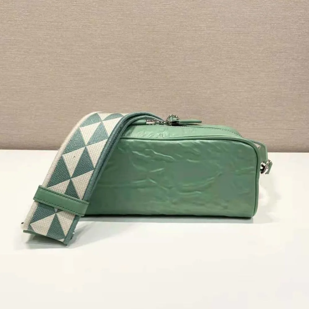 Prada Nappa Antique Leather Multi-Pocket Shoulder Bag for Women in Green Prada Nappa Antique Leather Multi-Pocket Shoulder Bag for Women in Green