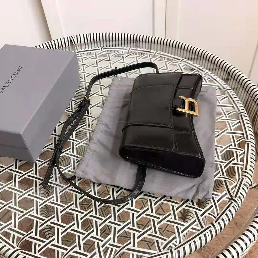Balenciaga Hourglass Small Beltbag in Black Shiny Box Calfskin for Women Balenciaga Hourglass Small Beltbag in Black Shiny Box Calfskin for Women