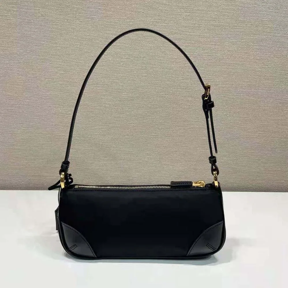 Prada Re-Edition 2002 Re-Nylon and Brushed Leather Shoulder Bag for Women in Black