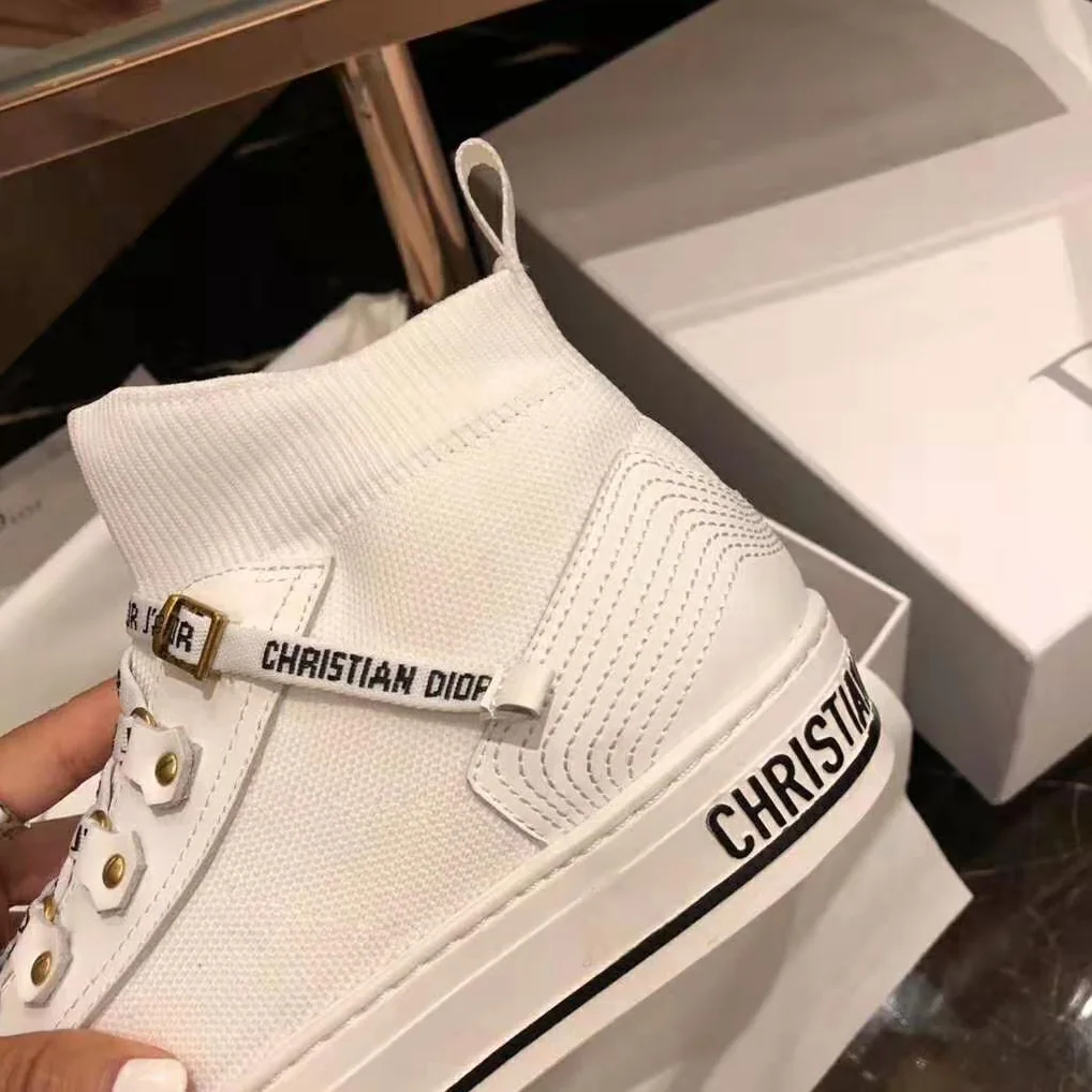 Dior Walk'N'Dior Techincal Knit Mid-Top Sneaker for Women in White Dior Walk'N'Dior Techincal Knit Mid-Top Sneaker for Women in White