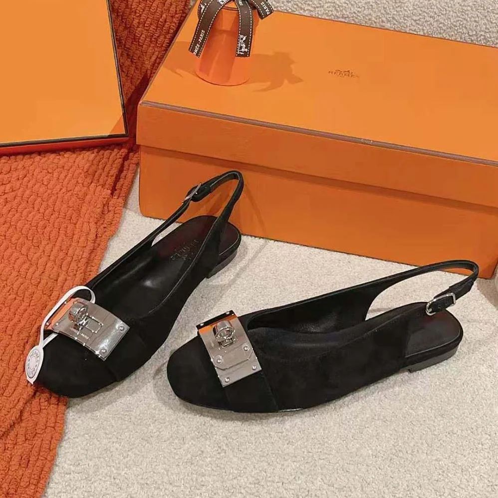 Hermes Innocente Slingback in Goatskin-Black H241157Z for Women Hermes Innocente Slingback in Goatskin-Black H241157Z for Women