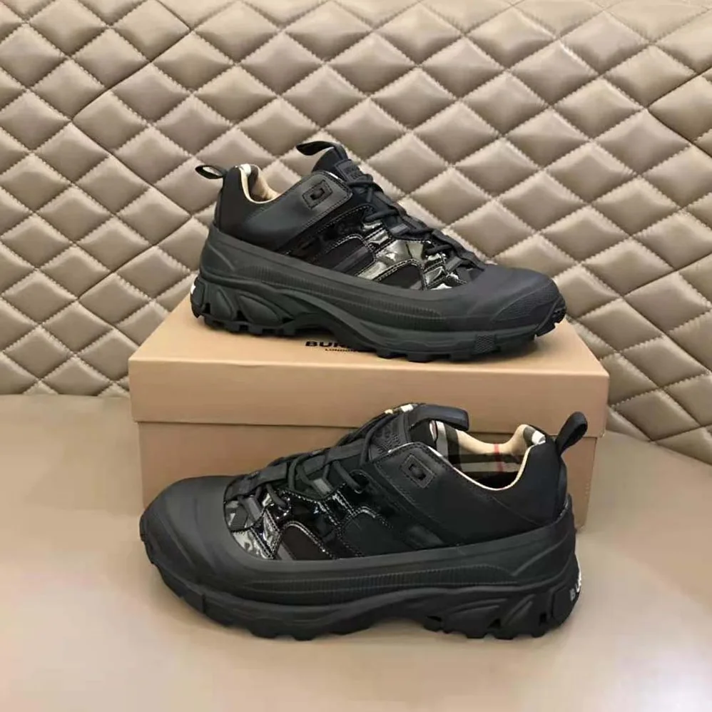 Burberry Nylon and Patent Leather Arthur Sneakers for Women