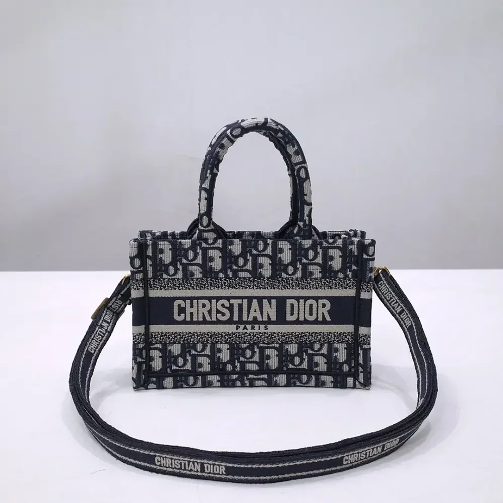 Dior Mini Dior Book Tote Blue Dior Oblique Embroidery for Women Dior Mini Dior Book Tote Blue Dior Oblique Embroidery for Women