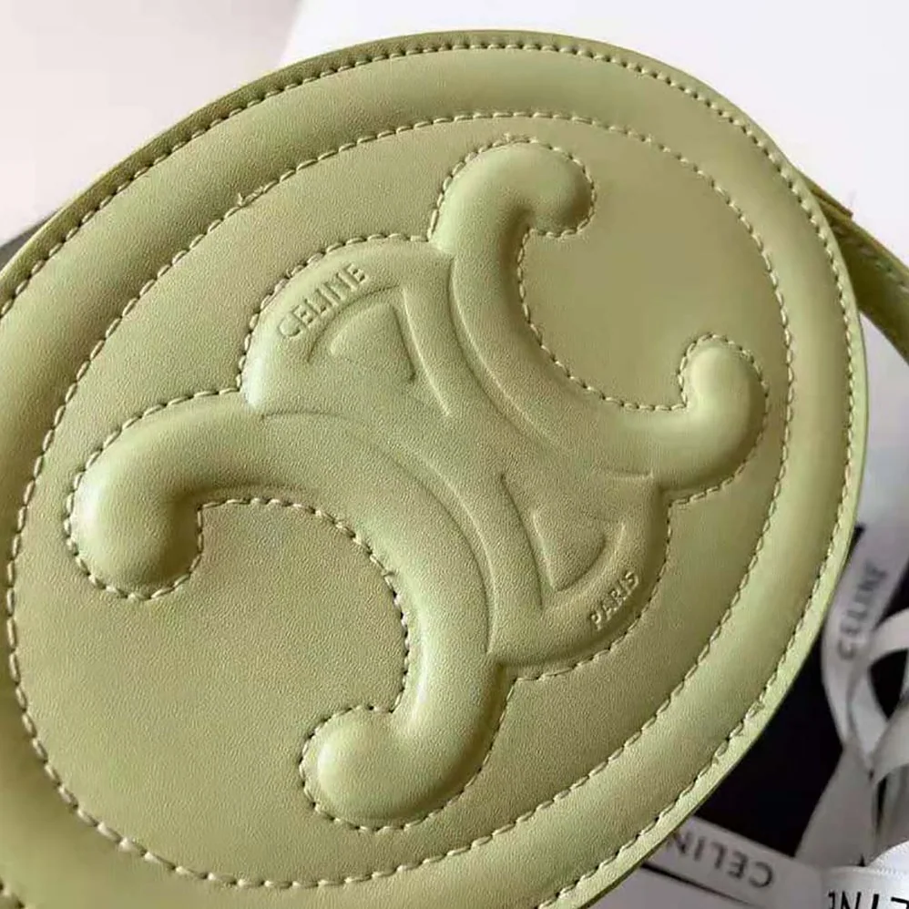 Celine Crossbody Oval Purse Cuir Triomphe in Smooth Calfskin for Women in Lime