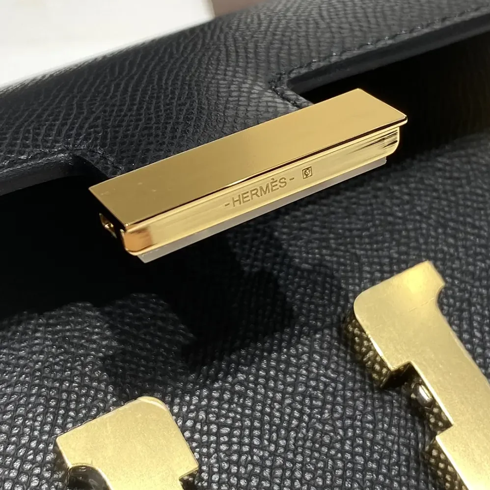 Hermes Constance Elan Epsom Gold for Women in Black