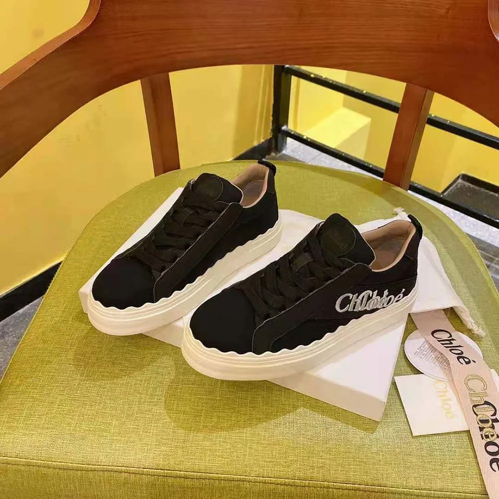 Chloe Lauren Sneaker in Embroidered Canvas for Women in Black Chloe Lauren Sneaker in Embroidered Canvas for Women in Black