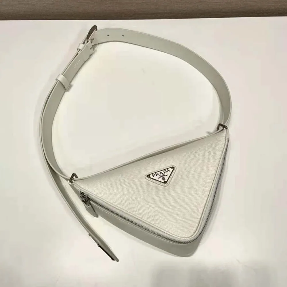 Prada Saffiano Leather Belt Bag for Unisex in White Prada Saffiano Leather Belt Bag for Unisex in White