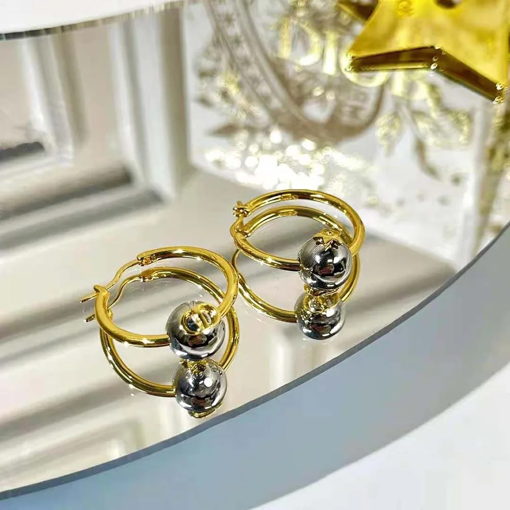 Dior Petit CD Earrings Gold-Finish and Palladium for Women in Finish Metal Dior Petit CD Earrings Gold-Finish and Palladium for Women in Finish Metal