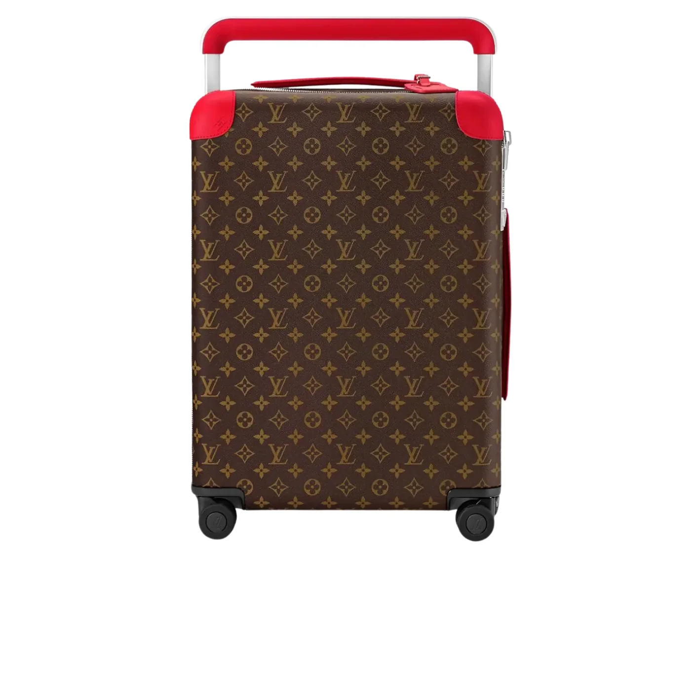 Louis Vuitton Horizon 55 Suitcase in Brown/ Red Silver Hardware