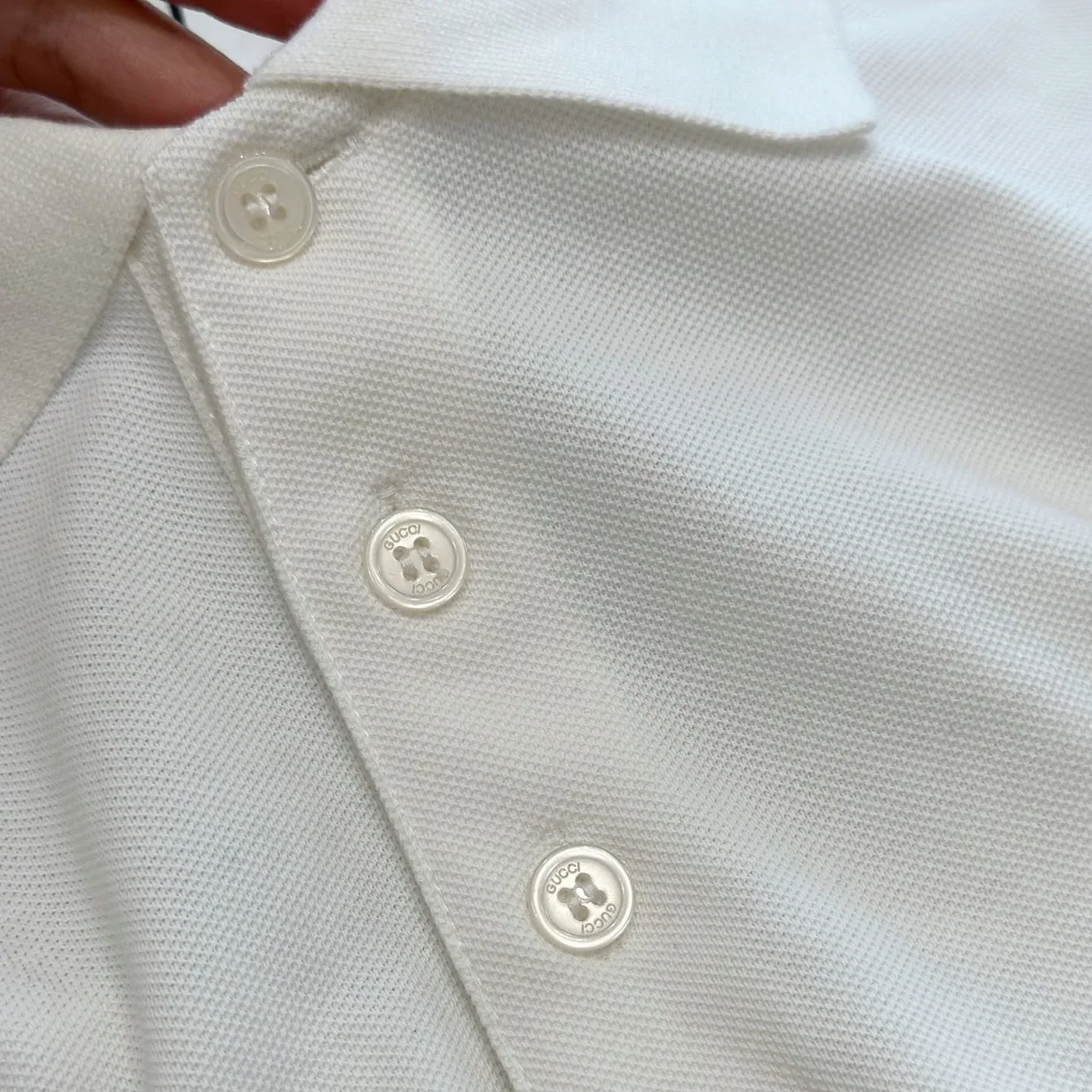 Gucci Web Stripe Pique Polo Shirt White Gucci Web Stripe Pique Polo Shirt White