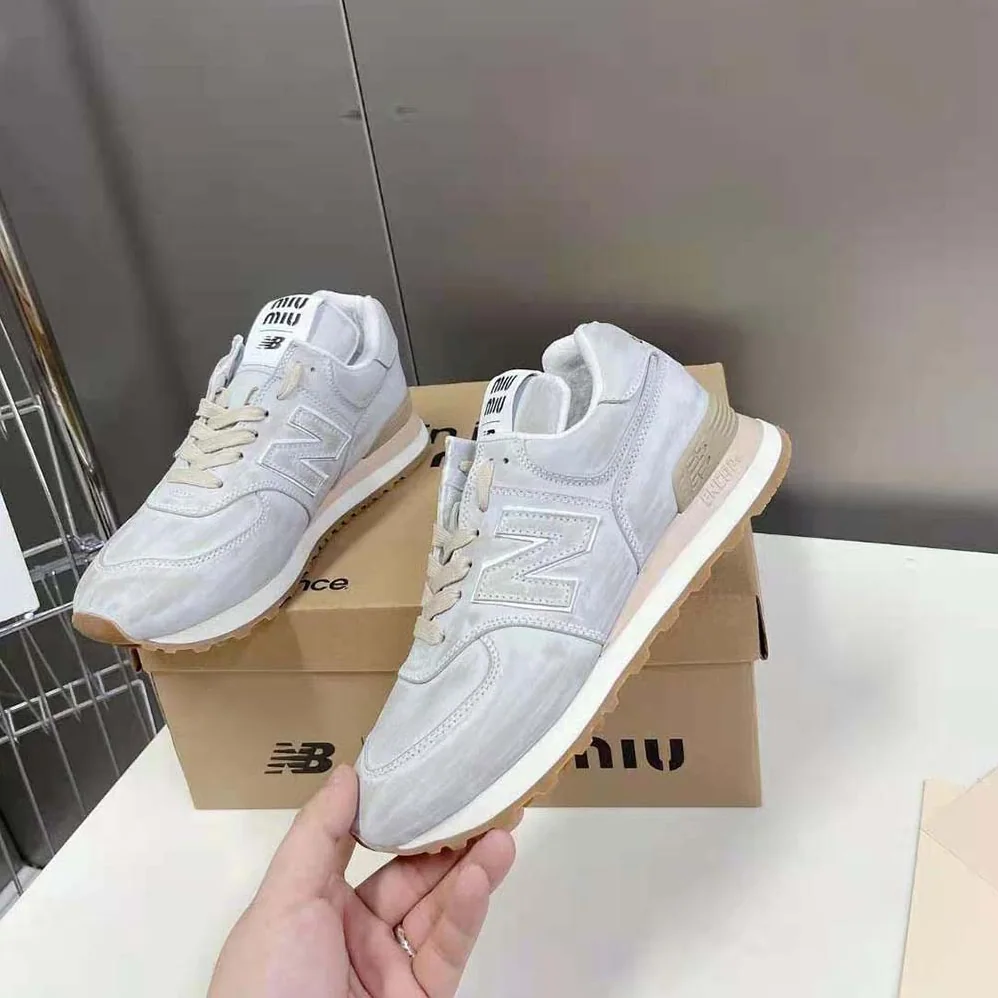 Miu Miu New Balance 574 x Miu Miu Vintage for Women in Effect Nappa Leather Sneakers